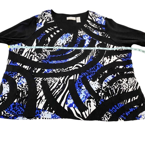 Alfred Dunner Woman Multicolor High Roller Animal Print Top, Plus Size 3X - Picture 4 of 8